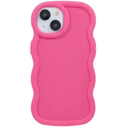 Phonesta Wavy Silikon Back Cover Hülle für Apple iPhone 15 - Hot Pink