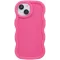 Phonesta Wavy Silikon Back Cover Hülle für Apple iPhone 15 - Hot Pink