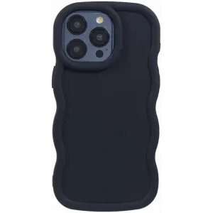 Phonesta Wavy Silikon Back Cover Hülle für Apple iPhone 15 Pro Max - Schwarz