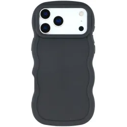 Phonesta Wavy Silikon Back Cover Hülle für Apple iPhone 17 Pro Max - Schwarz