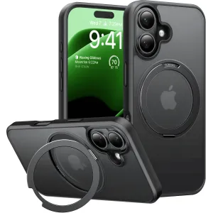 Torras Ostand Pro Back Cover Hülle mit MagSafe für Apple iPhone 16 Plus - Schwarz