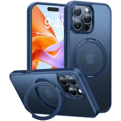 Torras Ostand Pro Back Cover Hülle mit MagSafe für Apple iPhone 16 Pro - Dunkelblau