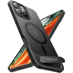Torras Pstand Back Cover Hülle mit MagSafe für Apple iPhone 16 Pro Max - Schwarz