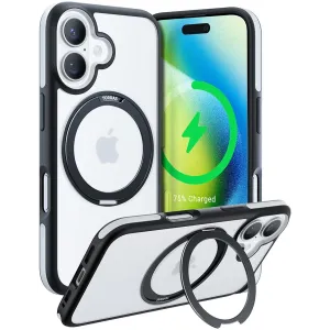Torras Ostand R Fusion Back Cover Hülle mit MagSafe für Apple iPhone 16 - Schwarz