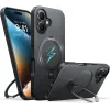 Torras Ostand Spin Back Cover Hülle mit MagSafe für Apple iPhone 16 - Schwarz 0