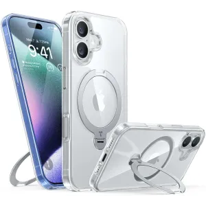 Torras Ostand Spin Back Cover Hülle mit MagSafe für Apple iPhone 16 - Transparent