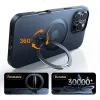 Torras Ostand Spin Back Cover Hülle mit MagSafe für Apple iPhone 16 Pro - Schwarz 6