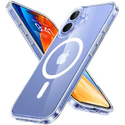 Torras Diamond Back Cover Hülle mit MagSafe für Apple iPhone 16 - Transparent