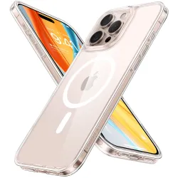 Torras Diamond Back Cover Hülle mit MagSafe für Apple iPhone 16 Pro - Transparent