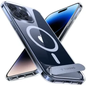 Torras Pstand Back Cover Hülle mit MagSafe für Apple iPhone 15 Pro Max - Transparent