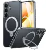 Torras Ostand Spin Back Cover Hülle mit MagSafe für Samsung Galaxy S25 Plus - Transparent 0