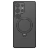 Torras Ostand Spin Back Cover Hülle mit MagSafe für Samsung Galaxy S25 Ultra - Schwarz 3