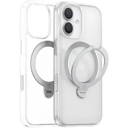 Torras Ostand Spin Back Cover Hülle mit MagSafe für Apple iPhone 17 - Transparent