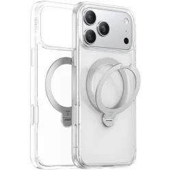 Torras Ostand Spin Back Cover Hülle mit MagSafe für Apple iPhone 17 Pro - Transparent