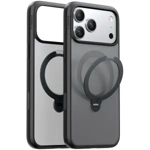 Torras Ostand Spin Back Cover Hülle mit MagSafe für Apple iPhone 17 Pro Max - Schwarz