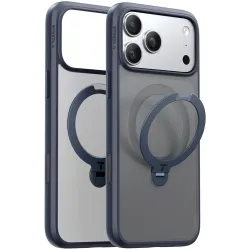 Torras Ostand Spin Back Cover Hülle mit MagSafe für Apple iPhone 17 Pro Max - Dunkelblau