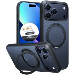 Torras Ostand Pro Back Cover Hülle mit MagSafe für Apple iPhone 17 Pro Max - Schwarz
