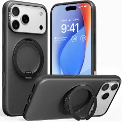 Torras Ostand R Fitness Back Cover Hülle mit MagSafe für Apple iPhone 17 Pro Max - Schwarz