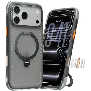 Torras Ostand Spin Air Back Cover Hülle mit MagSafe für Apple iPhone 17 Pro Max - Shadow Schwarz