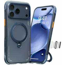 Torras Ostand Spin Air Back Cover Hülle mit MagSafe für Apple iPhone 17 Pro Max - Dunkelblau