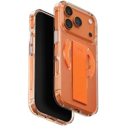 UNIQ Heldro Air MagClick MagSafe Back Cover Hülle für Apple iPhone 17 Pro - Transparent/Orange