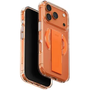 UNIQ Heldro Air MagClick MagSafe Back Cover Hülle für Apple iPhone 17 Pro - Transparent/Orange